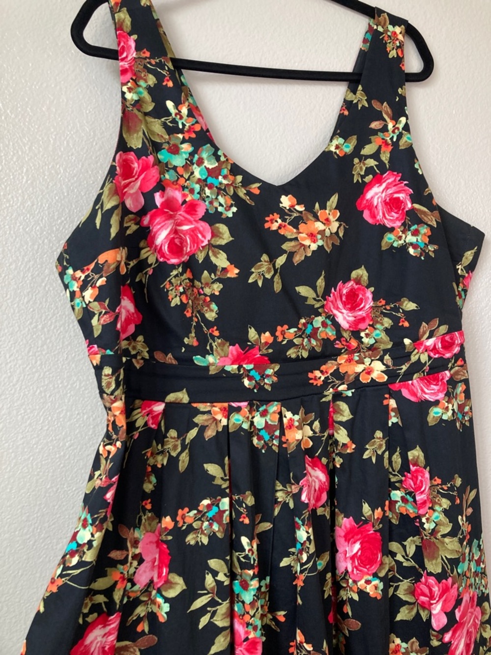 Ixia Modcloth Floral Pin Up Rockabilly Floral Fit & Flare Stretch Dress sz 2X - Picture 2 of 6